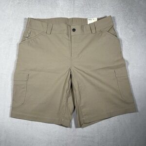 NWT-Duluth Trading Co Dry on the Fly Cargo Shorts Women's Size 14 Tan 10"
